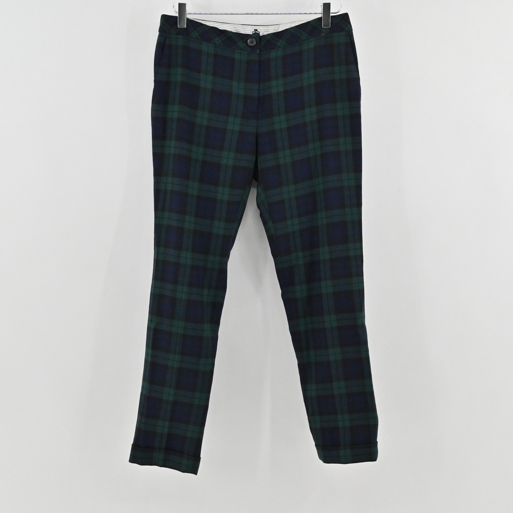 Brooks Brothers Red Fleece Tartan Plaid Pants Womens Size 6 Green‎ Black Wool